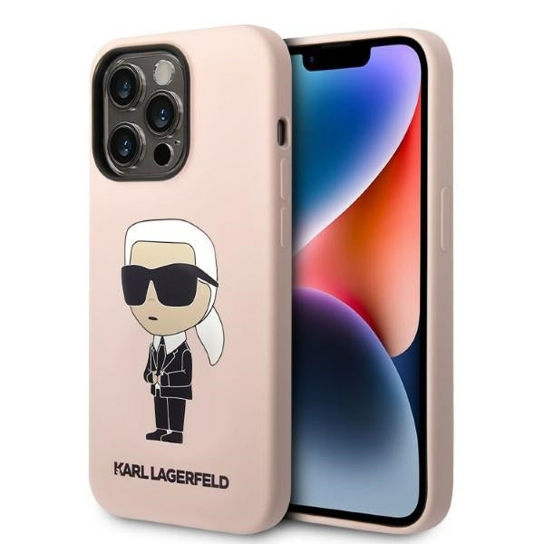MagSafe futrola za Apple iPhone 14 Pro Max, Karl Lagerfeld, Silicone Ikonik Karl, Roza