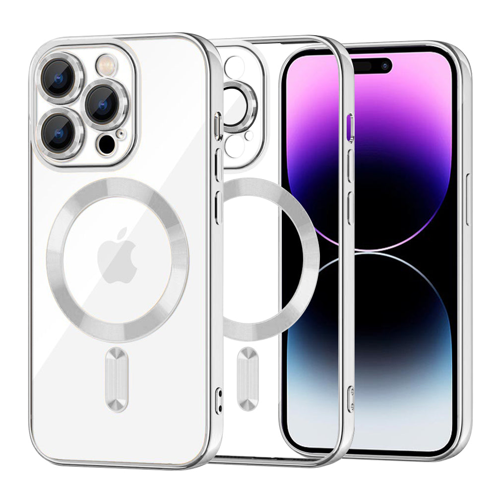 MagSafe futrola za Apple iPhone 14 Pro Max, Techsuit, Luxury Crystal, Srebrna