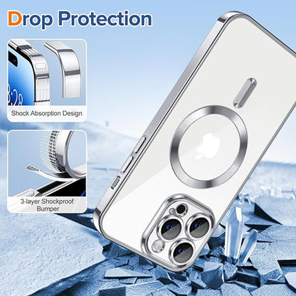 MagSafe futrola za Apple iPhone 14 Pro Max, Techsuit, Luxury Crystal, Srebrna