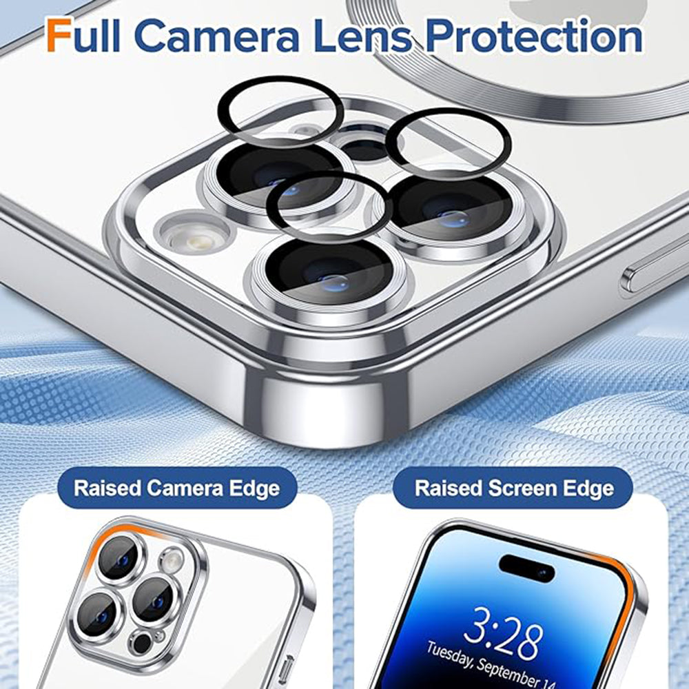 MagSafe futrola za Apple iPhone 14 Pro Max, Techsuit, Luxury Crystal, Srebrna