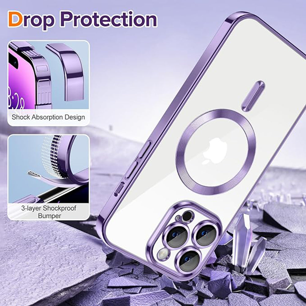 MagSafe futrola za Apple iPhone 14 Pro Max, Techsuit, Luxury Crystal, Svijetlo Ljubičasta