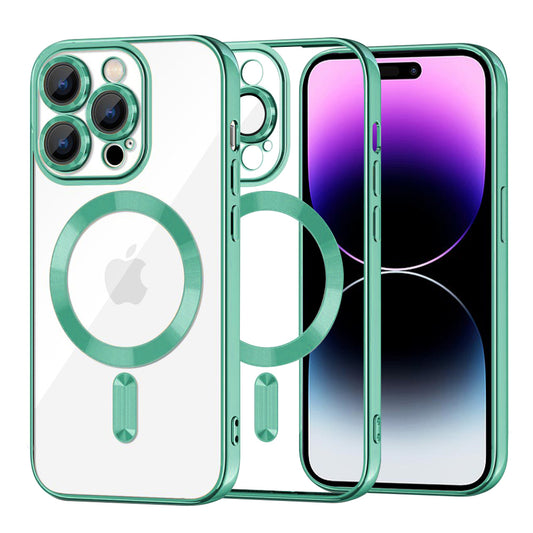 MagSafe maska za Apple iPhone 14 Pro Max, Techsuit, Luxury Crystal, Svijetlo Zelena