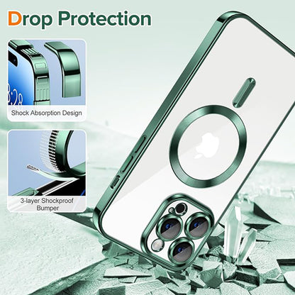 MagSafe maska za Apple iPhone 14 Pro Max, Techsuit, Luxury Crystal, Tamno Zelena