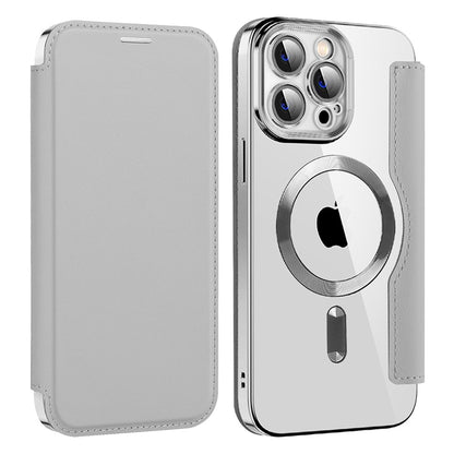 MagSafe futrola za Apple iPhone 14 Pro Max, Techsuit, SmartMag Book, Siva