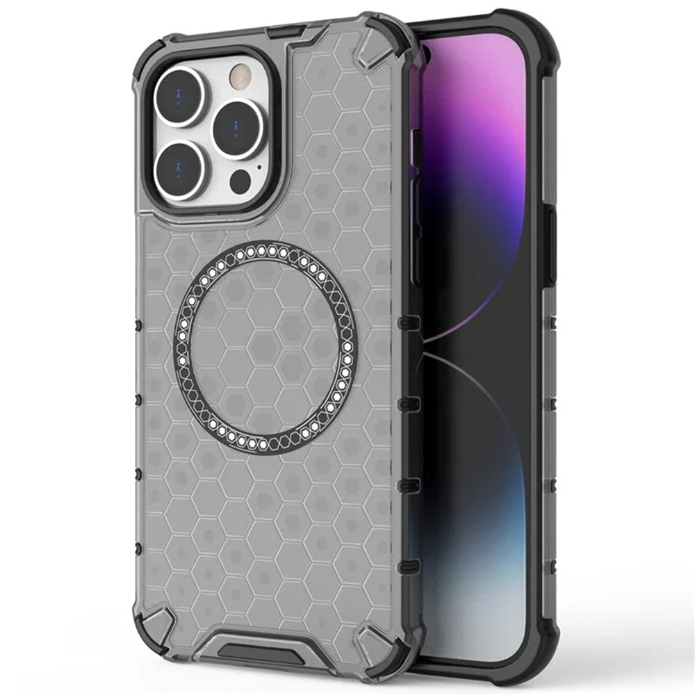 MagSafe futrola za Apple iPhone 14 Pro, Techsuit, HoneyComb Shield, Bijela