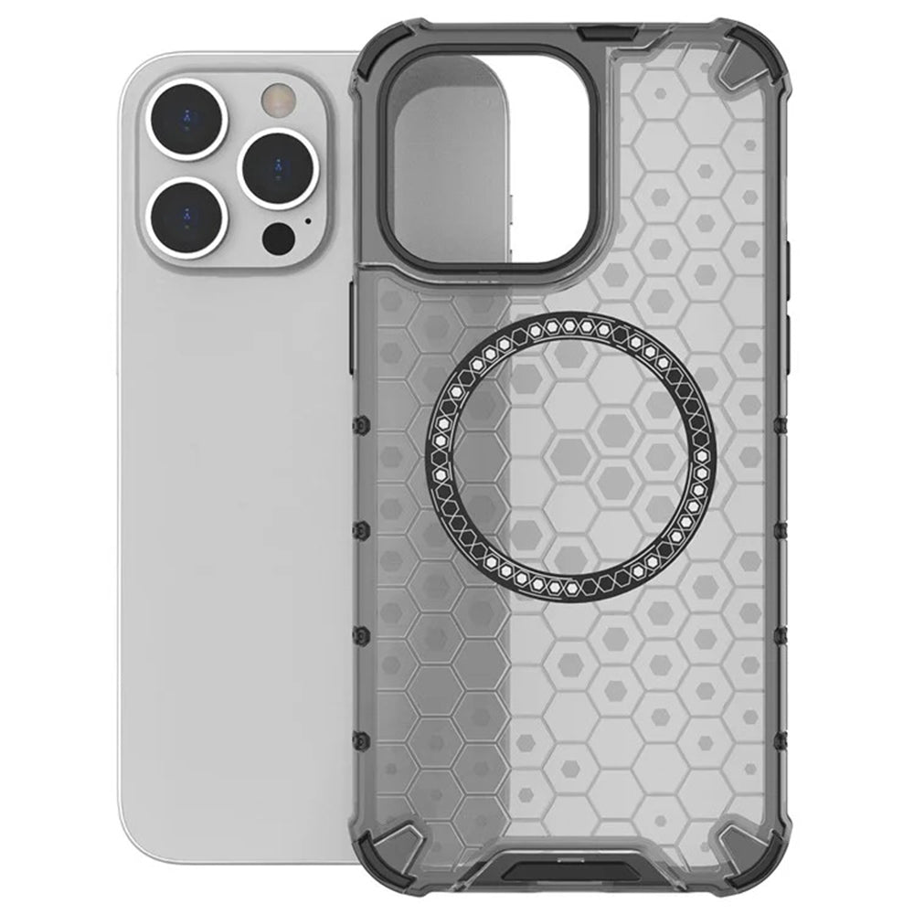 MagSafe futrola za Apple iPhone 14 Pro, Techsuit, HoneyComb Shield, Bijela