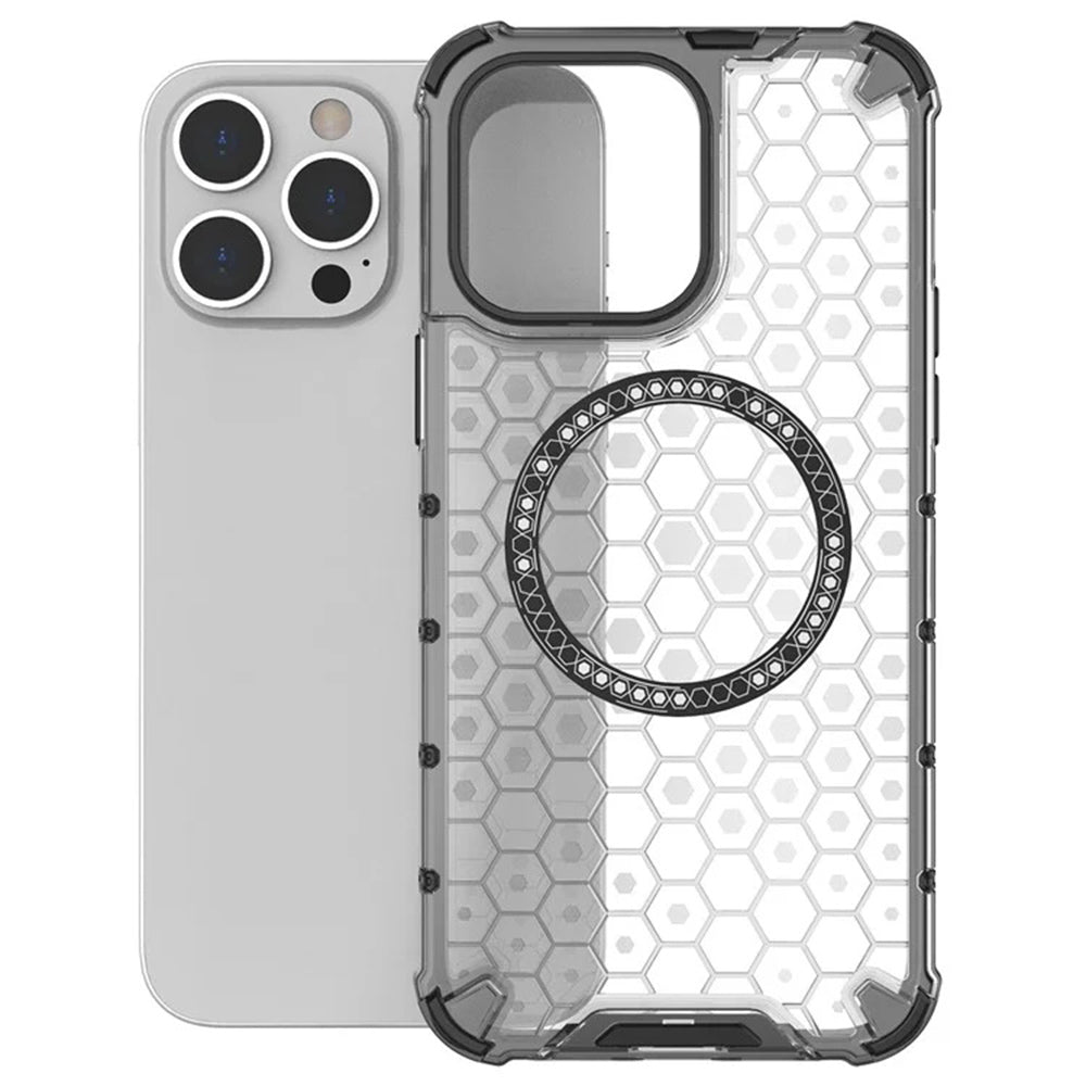 MagSafe futrola za Apple iPhone 14 Pro, Techsuit, HoneyComb Shield, Crna