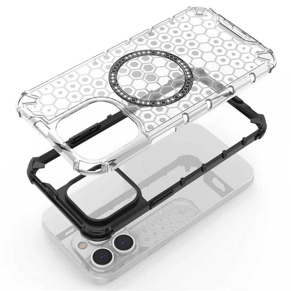 MagSafe futrola za Apple iPhone 14 Pro, Techsuit, HoneyComb Shield, Crna