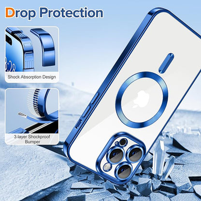 MagSafe maska za Apple iPhone 14 Pro, Techsuit, Luxury Crystal, Tamno Plava