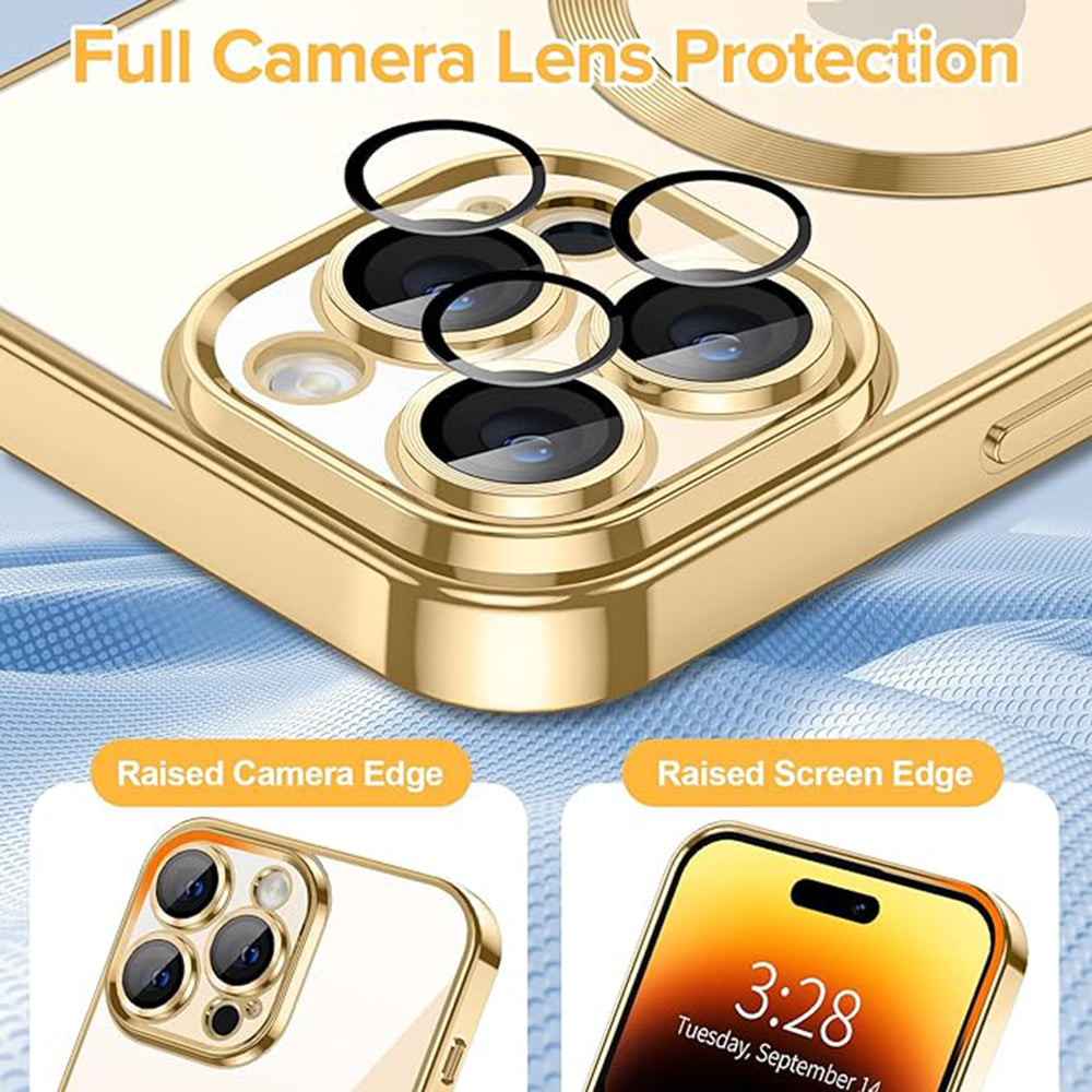 MagSafe futrola za Apple iPhone 14 Pro, Techsuit, Luxury Crystal, Zlatna