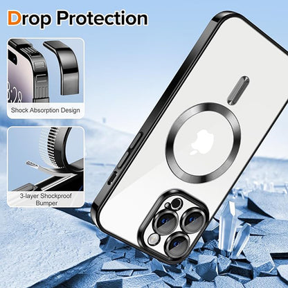 MagSafe futrola za Apple iPhone 14 Pro, Techsuit, Luxury Crystal, Crna