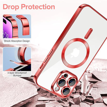 MagSafe futrola za Apple iPhone 14 Pro, Techsuit, Luxury Crystal, Crvena