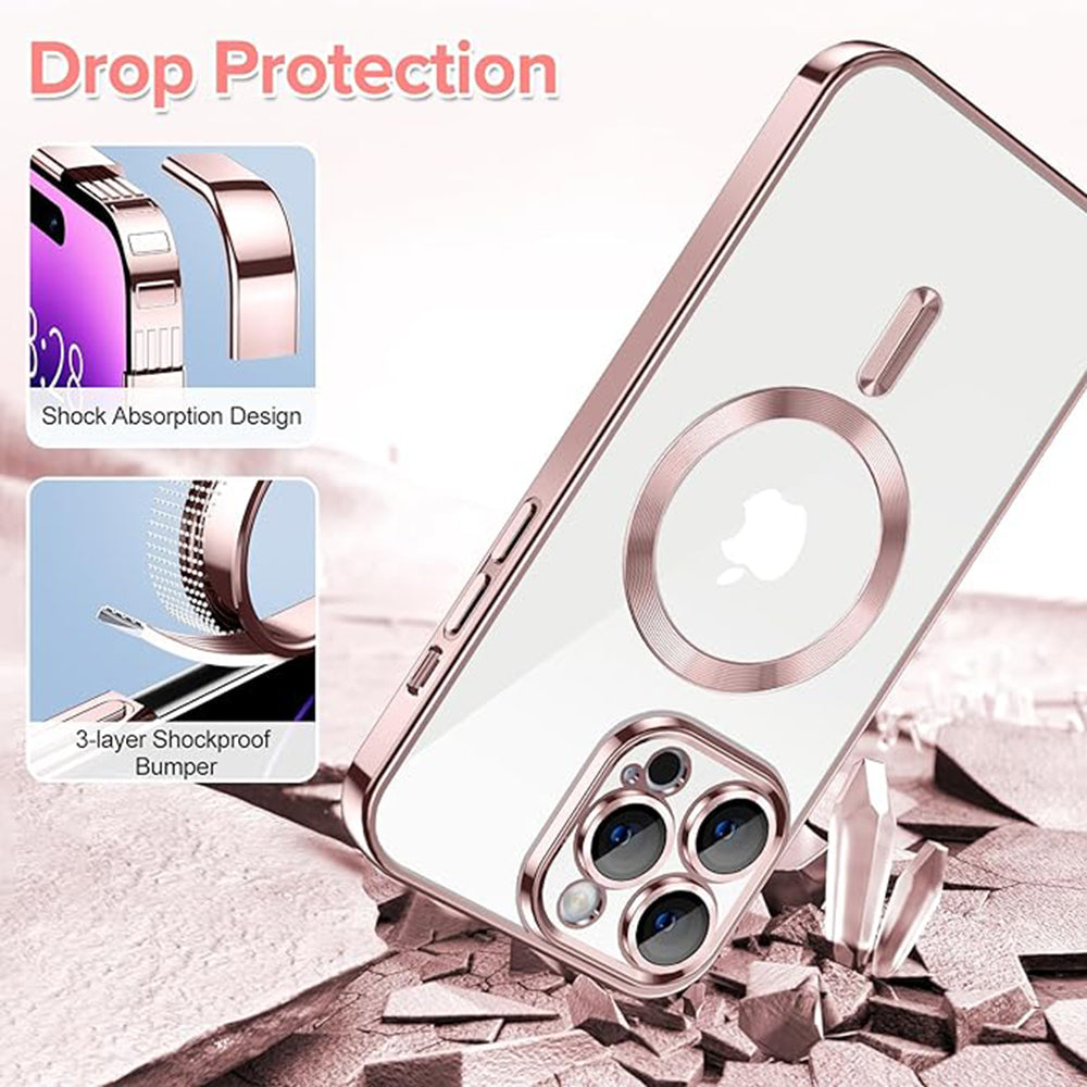 MagSafe futrola za Apple iPhone 14 Pro, Techsuit, Luxury Crystal, Roza