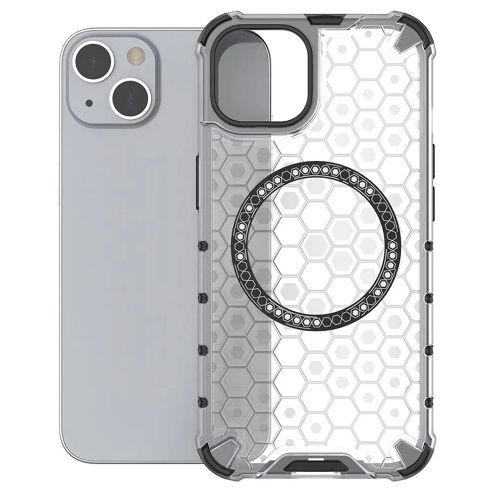 MagSafe maska za Apple iPhone 14, Techsuit, HoneyComb Shield, Bijela