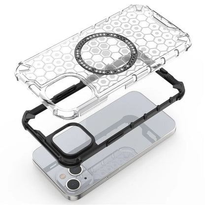 MagSafe maska za Apple iPhone 14, Techsuit, HoneyComb Shield, Bijela