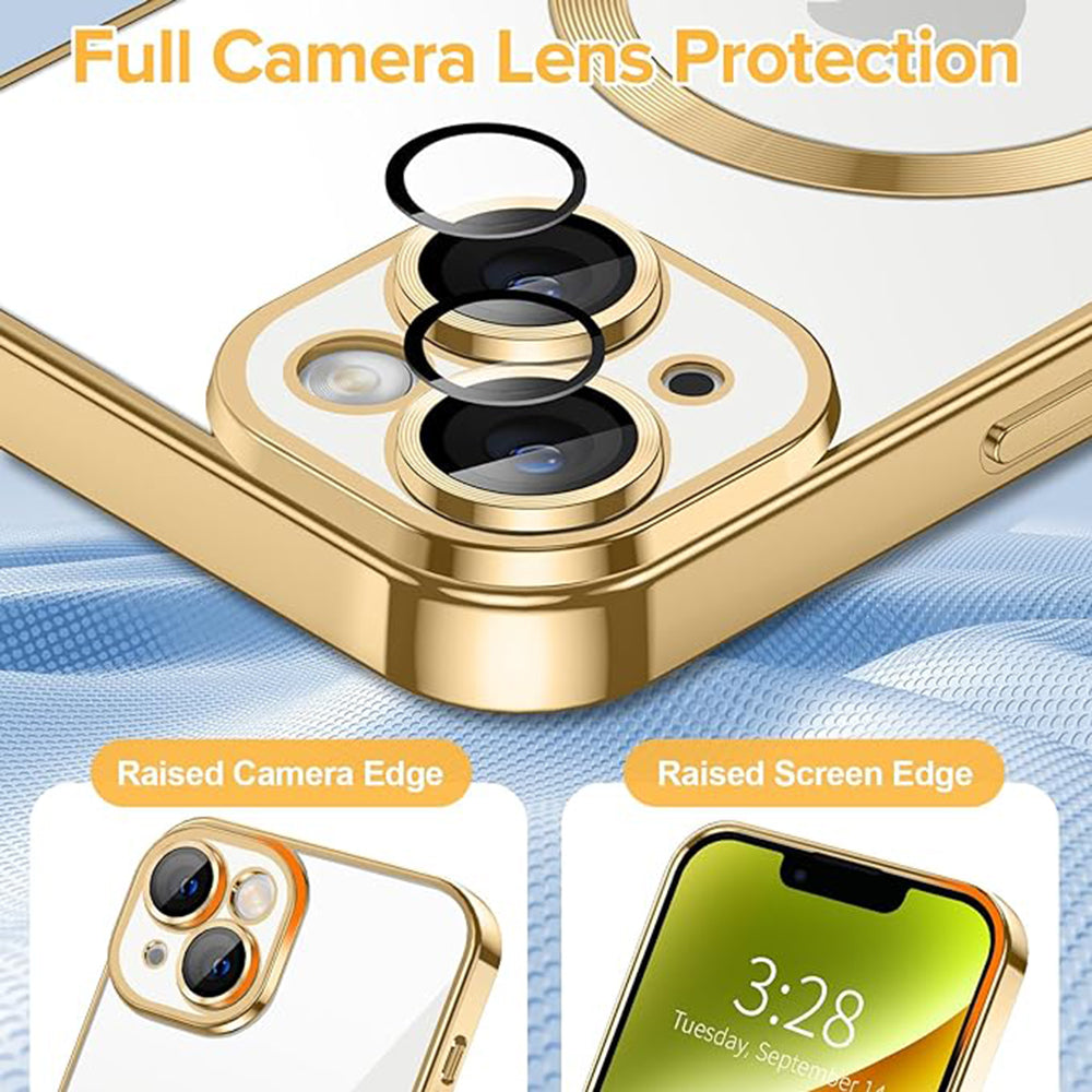 MagSafe futrola za Apple iPhone 14, Techsuit, Luxury Crystal, Zlatna
