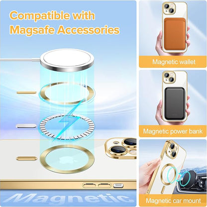 MagSafe futrola za Apple iPhone 14, Techsuit, Luxury Crystal, Zlatna