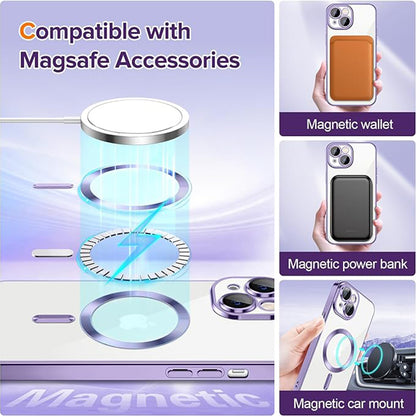 MagSafe futrola za Apple iPhone 14, Techsuit, Luxury Crystal, Svijetlo Ljubičasta