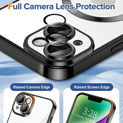MagSafe futrola za Apple iPhone 14, Techsuit, Luxury Crystal, Crna