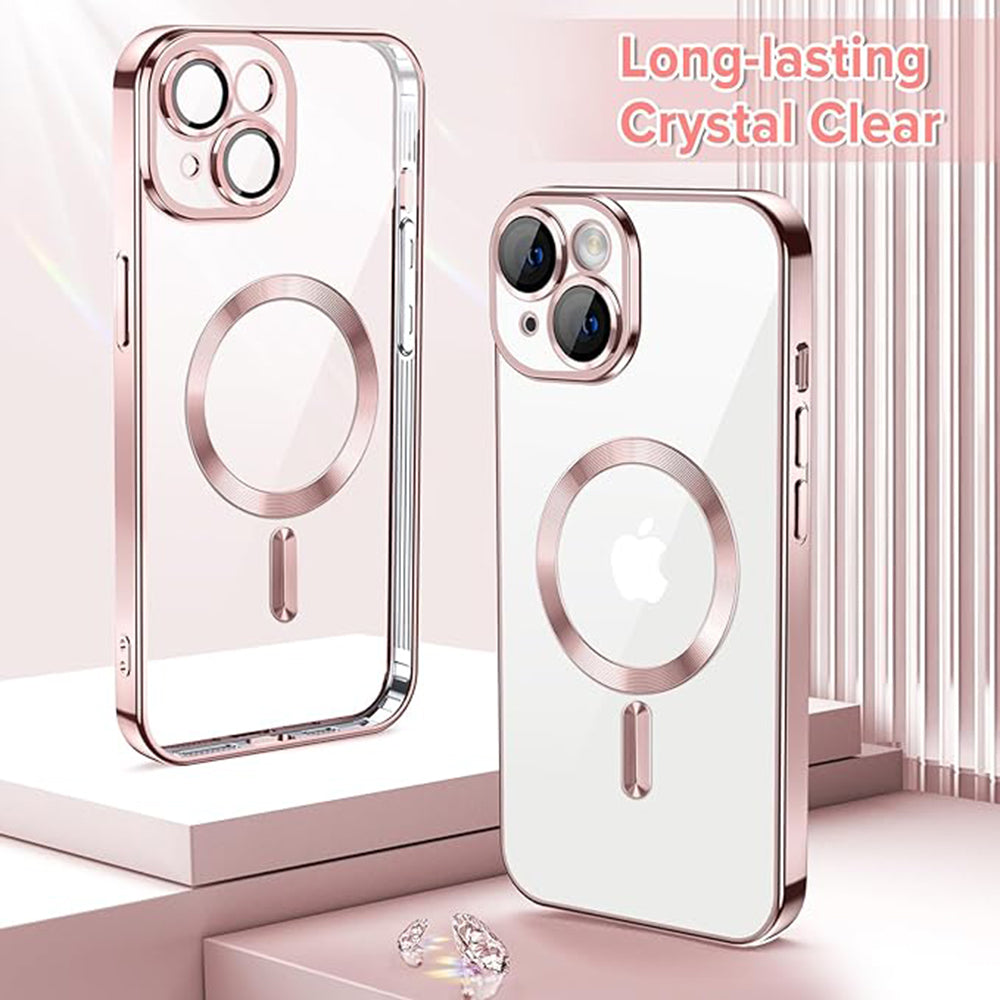 MagSafe futrola za Apple iPhone 14, Techsuit, Luxury Crystal, Roza
