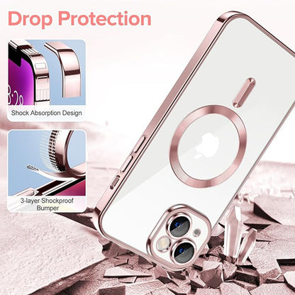 MagSafe futrola za Apple iPhone 14, Techsuit, Luxury Crystal, Roza