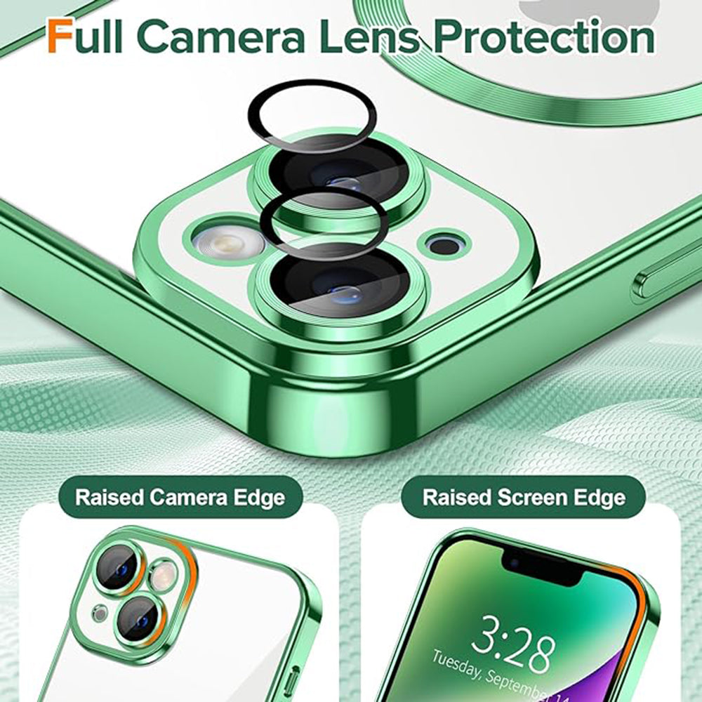 MagSafe futrola za Apple iPhone 14, Techsuit, Luxury Crystal, Svijetlo Zelena