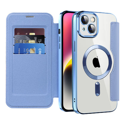 MagSafe futrola za Apple iPhone 14, Techsuit, SmartMag Book, Plava