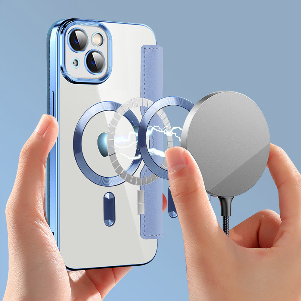 MagSafe futrola za Apple iPhone 14, Techsuit, SmartMag Book, Plava