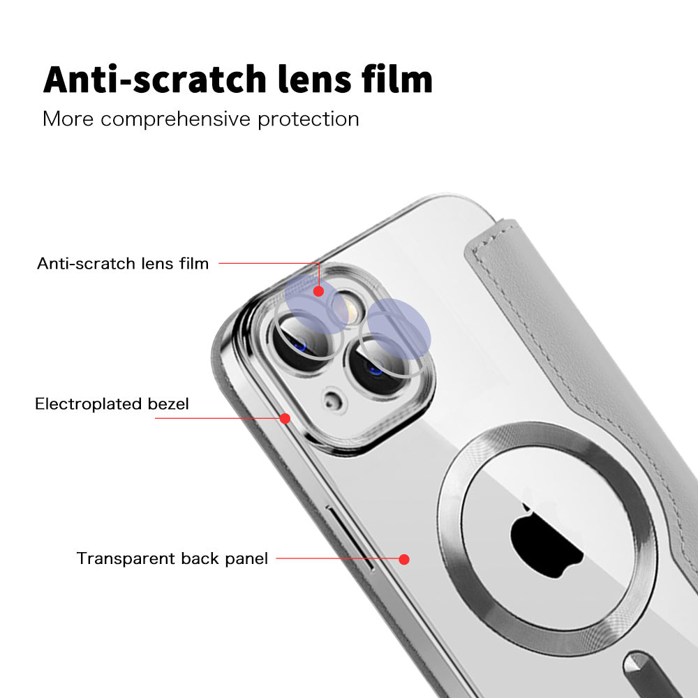 MagSafe futrola za Apple iPhone 14, Techsuit, SmartMag Book, Siva