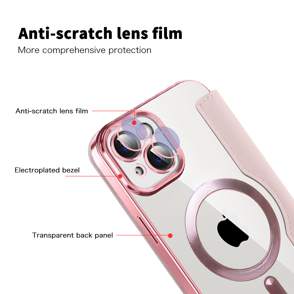 MagSafe futrola za Apple iPhone 14, Techsuit, SmartMag Book, Roza