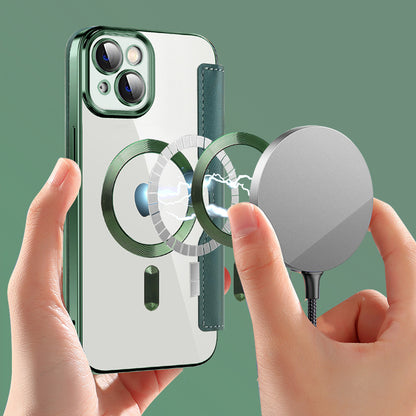 MagSafe futrola za Apple iPhone 14, Techsuit, SmartMag Book, Zelena