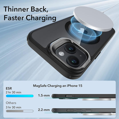 MagSafe futrola za Apple iPhone 15, ESR, Classic Hybrid Kickstand, Crna Prozirna
