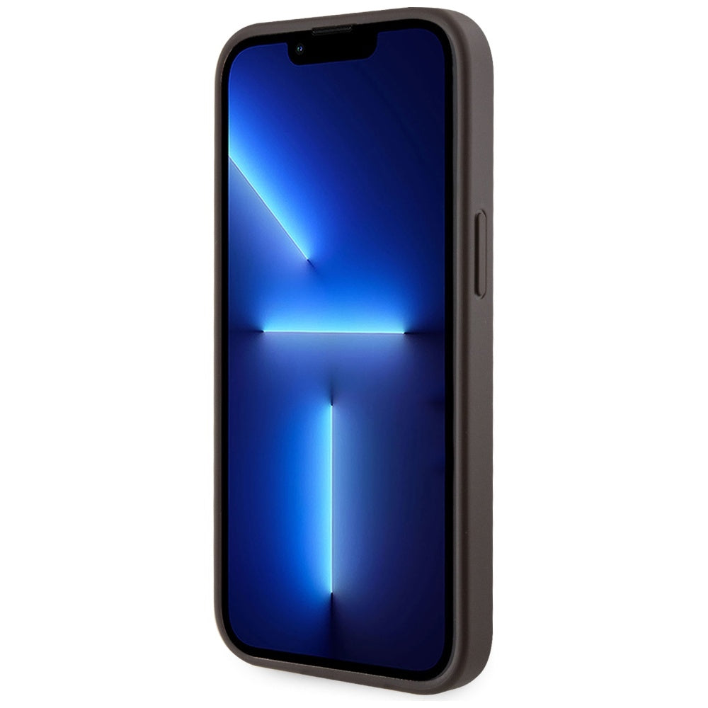 Futrola MagSafe za Apple iPhone 15, Guess, Cardslot 4G Stripes, Smeđa