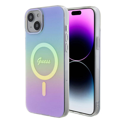 Futrola MagSafe za Apple iPhone 15, Guess, IML Iridescent, Ljubičasta