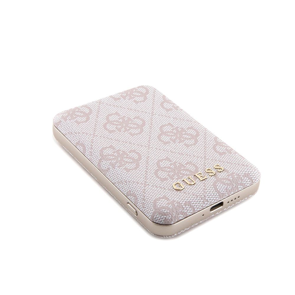 MagSafe futrola za Apple iPhone 15, Guess, Powerbank 4G Metal Logo, Roza