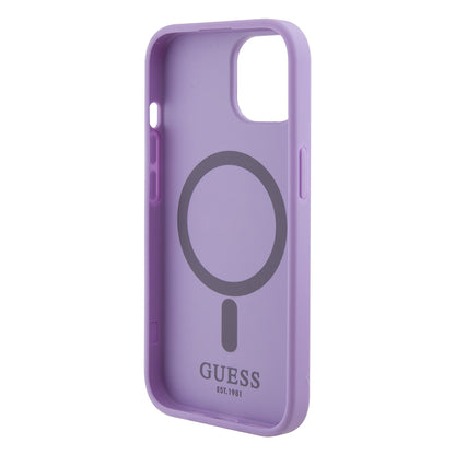 Futrola MagSafe za Apple iPhone 15, Guess, Saffiano, Ljubičasta