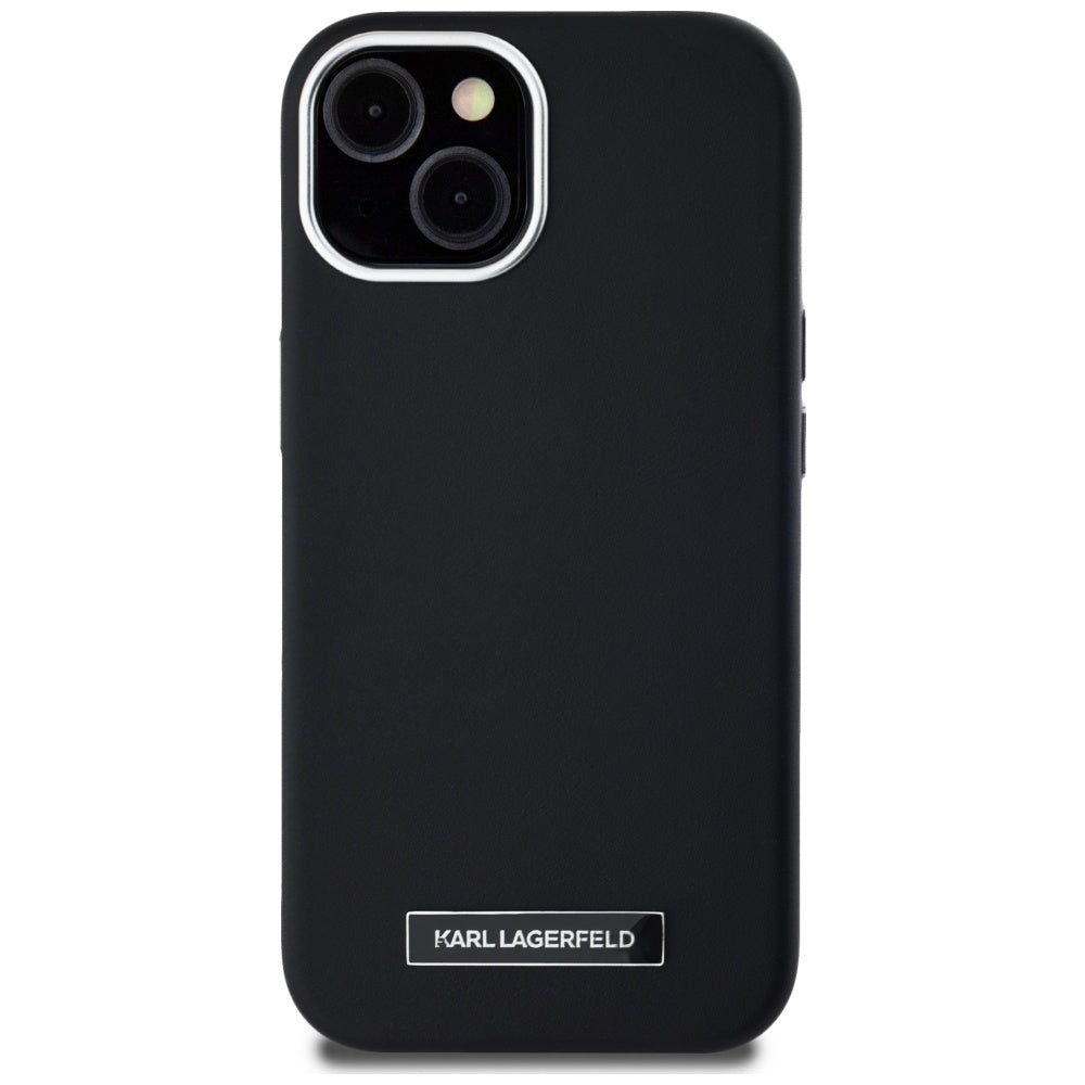 Futrola MagSafe za Apple iPhone 15, Karl Lagerfeld, FW Metal Plate, Crna