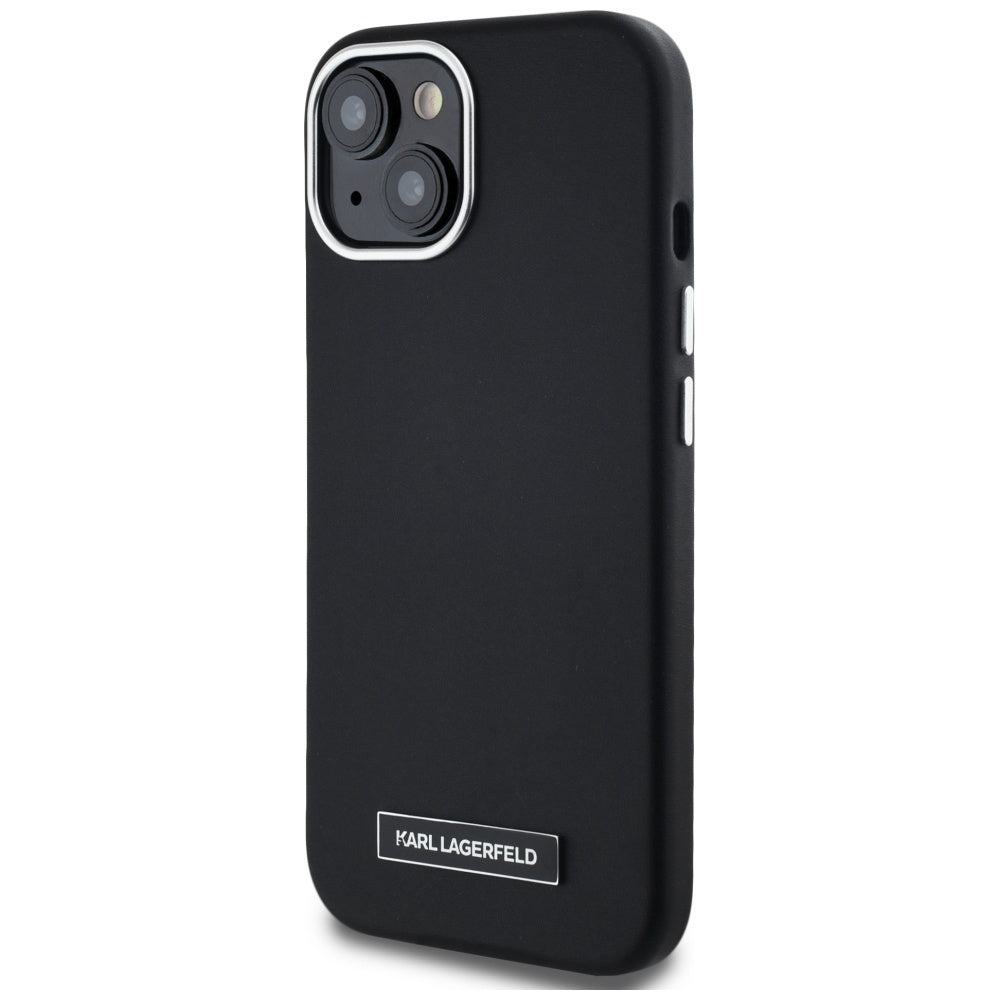 Futrola MagSafe za Apple iPhone 15, Karl Lagerfeld, FW Metal Plate, Crna