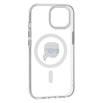 Futrola MagSafe za Apple iPhone 15, Karl Lagerfeld, IML Metal Karl's Head, Bijela