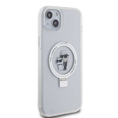 MagSafe futrola za Apple iPhone 15 Plus, Karl Lagerfeld, Ringstand Karl and Choupette, Bijela