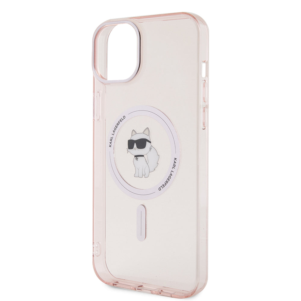 Futrola MagSafe za Apple iPhone 15 Plus / 14 Plus, Karl Lagerfeld, IML Choupette, Roza