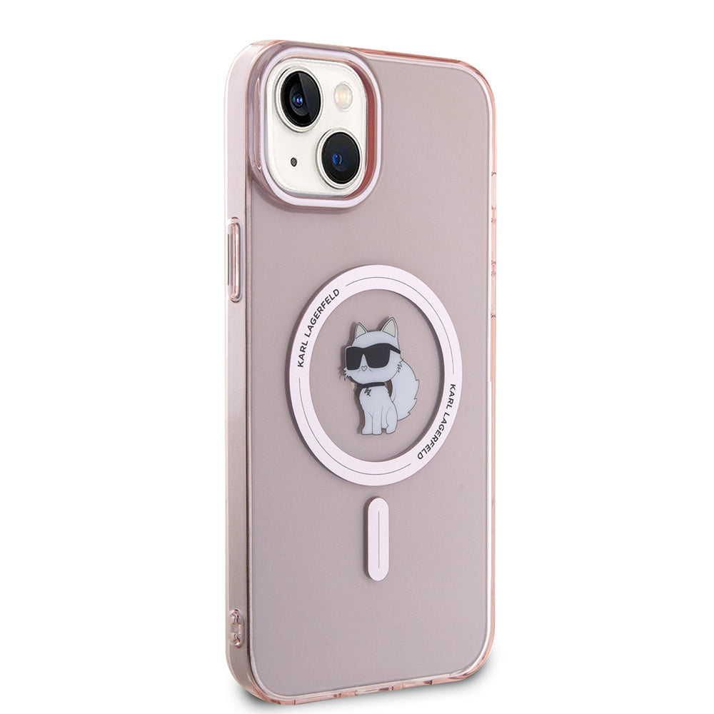 Futrola MagSafe za Apple iPhone 15 Plus / 14 Plus, Karl Lagerfeld, IML Choupette, Roza