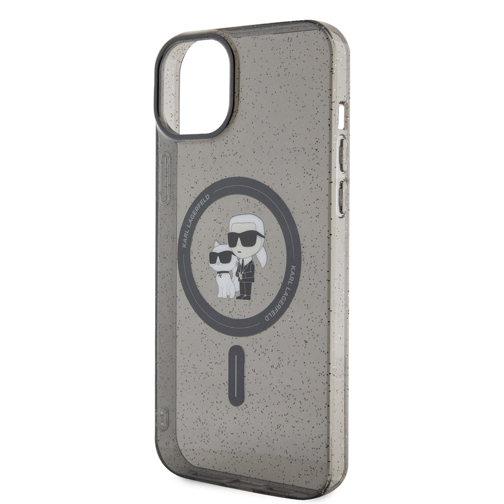 Futrola MagSafe za Apple iPhone 15 Plus, Karl Lagerfeld, Glitter, Crna