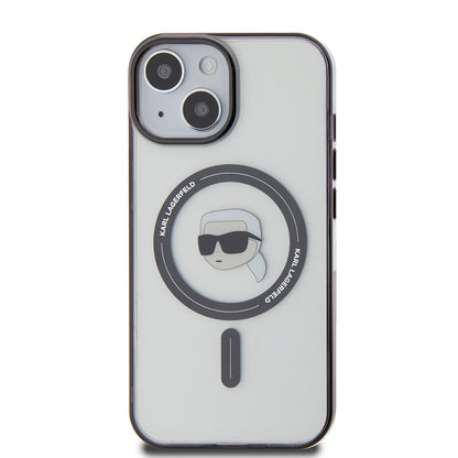 Futrola MagSafe za Apple iPhone 15 Plus, Karl Lagerfeld, IML Karl's Head, Prozirna