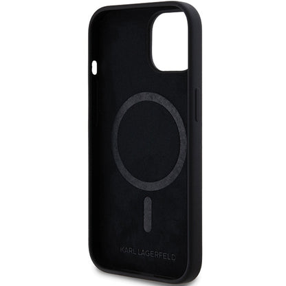 Futrola MagSafe za Apple iPhone 15 Plus, Karl Lagerfeld, Silikonska Choupette's Head, Crna