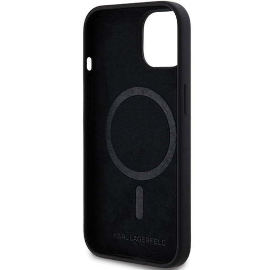 Futrola MagSafe za Apple iPhone 15 Plus, Karl Lagerfeld, Silikonska Choupette's Head, Crna