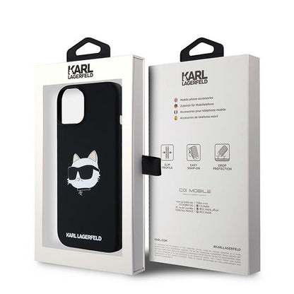 Futrola MagSafe za Apple iPhone 15 Plus, Karl Lagerfeld, Silikonska Choupette's Head, Crna