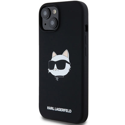 Futrola MagSafe za Apple iPhone 15 Plus, Karl Lagerfeld, Silikonska Choupette's Head, Crna