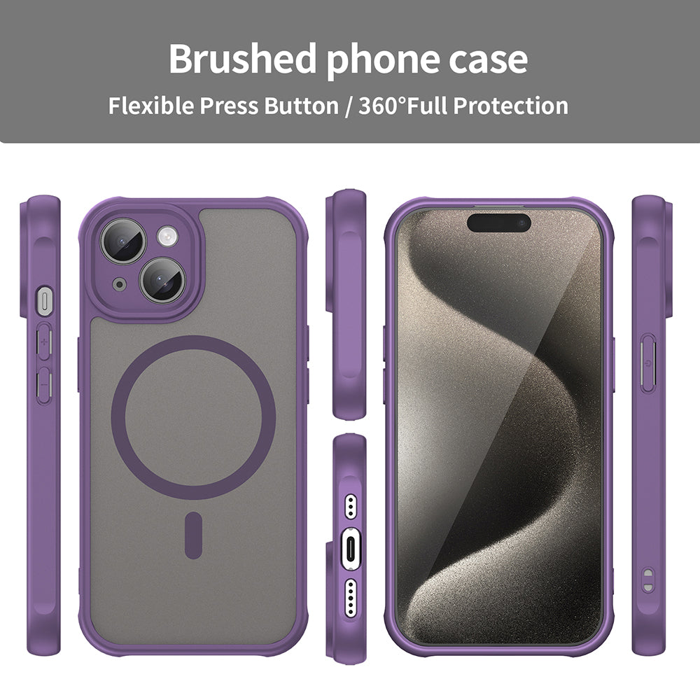 MagSafe maska za Apple iPhone 15 Plus, Techsuit, HaloFrost II, Ljubičasta