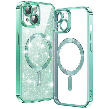 MagSafe futrola za Apple iPhone 15 Plus, Techsuit, Luxury Glitter, Svijetlo Zelena